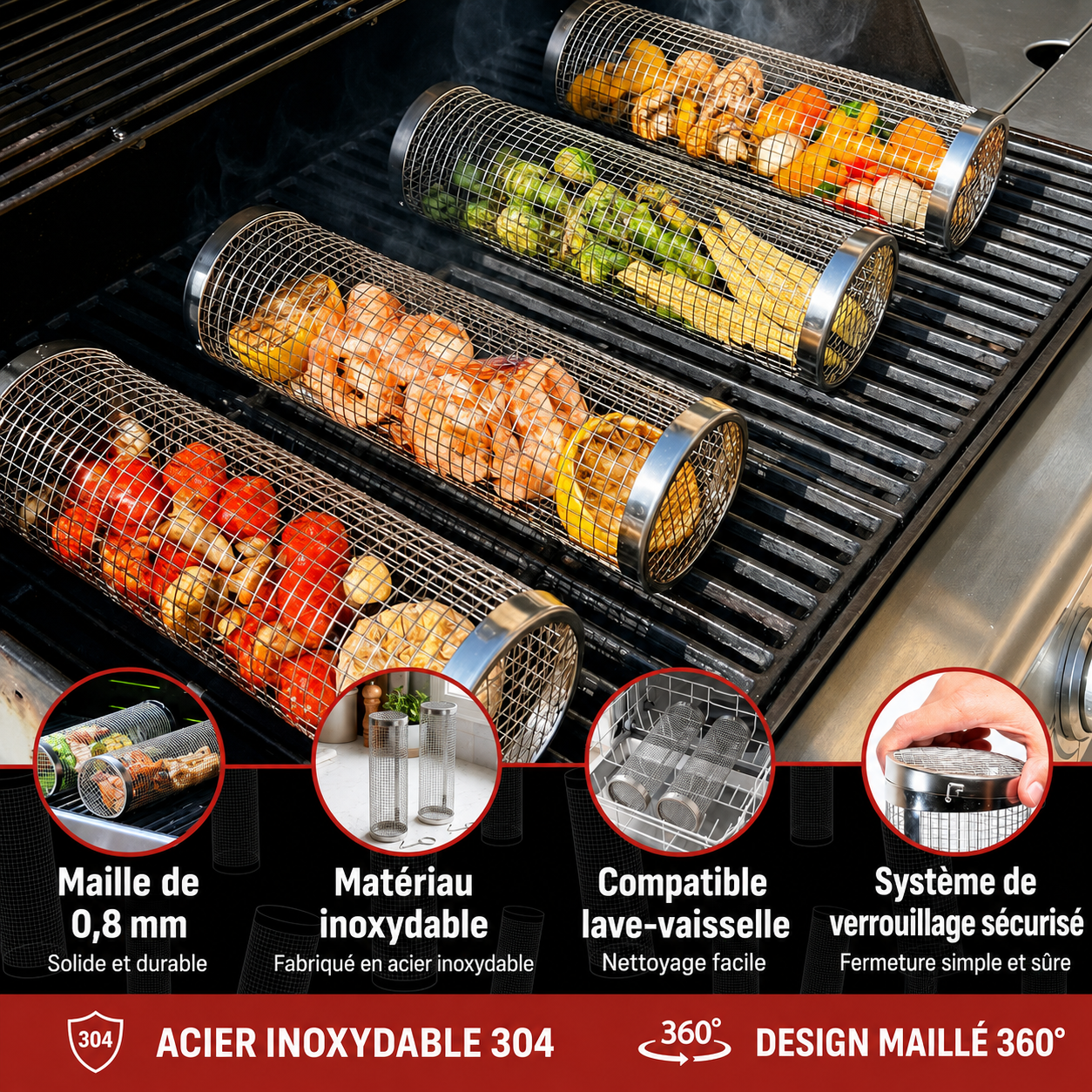 Panier de grill – Qualité premium, cuisson parfaite